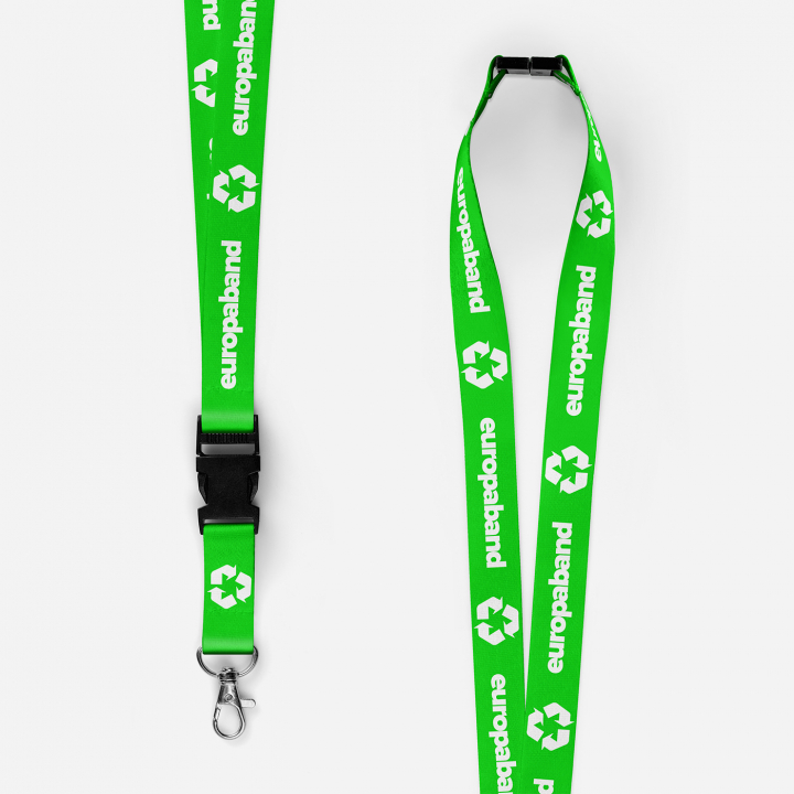 Lanyards RPET Quadri + clip de seguridad y clip desmontable