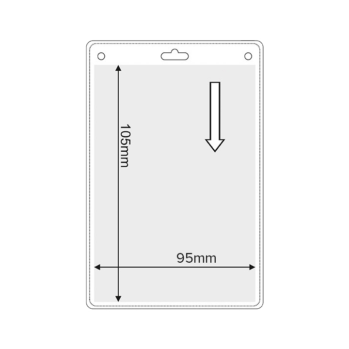 Porta acreditaciones vertical 95 x 105 mm