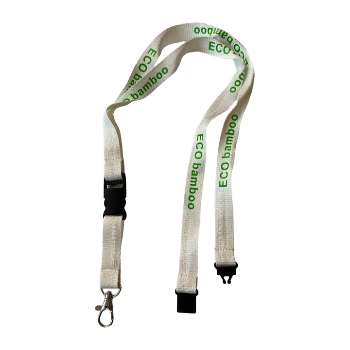 Lanyards de Bambú + Clip de Seguridad y Clip Desmontable