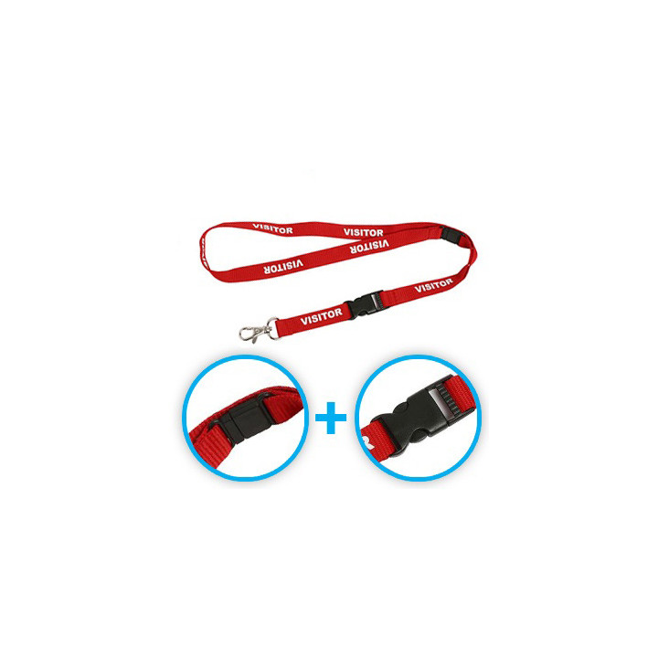 Lanyard Nylon + clip de seguridad y clip desmontable